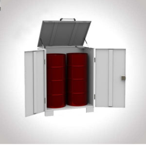 Шкаф-депо для 2-х бочек без лотка с двустворчатыми дверьми